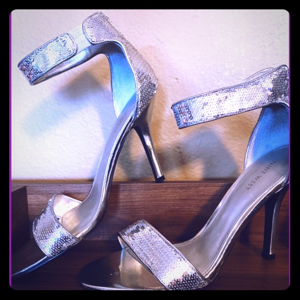 Nine West - Glamorous Silver Sequin Heels